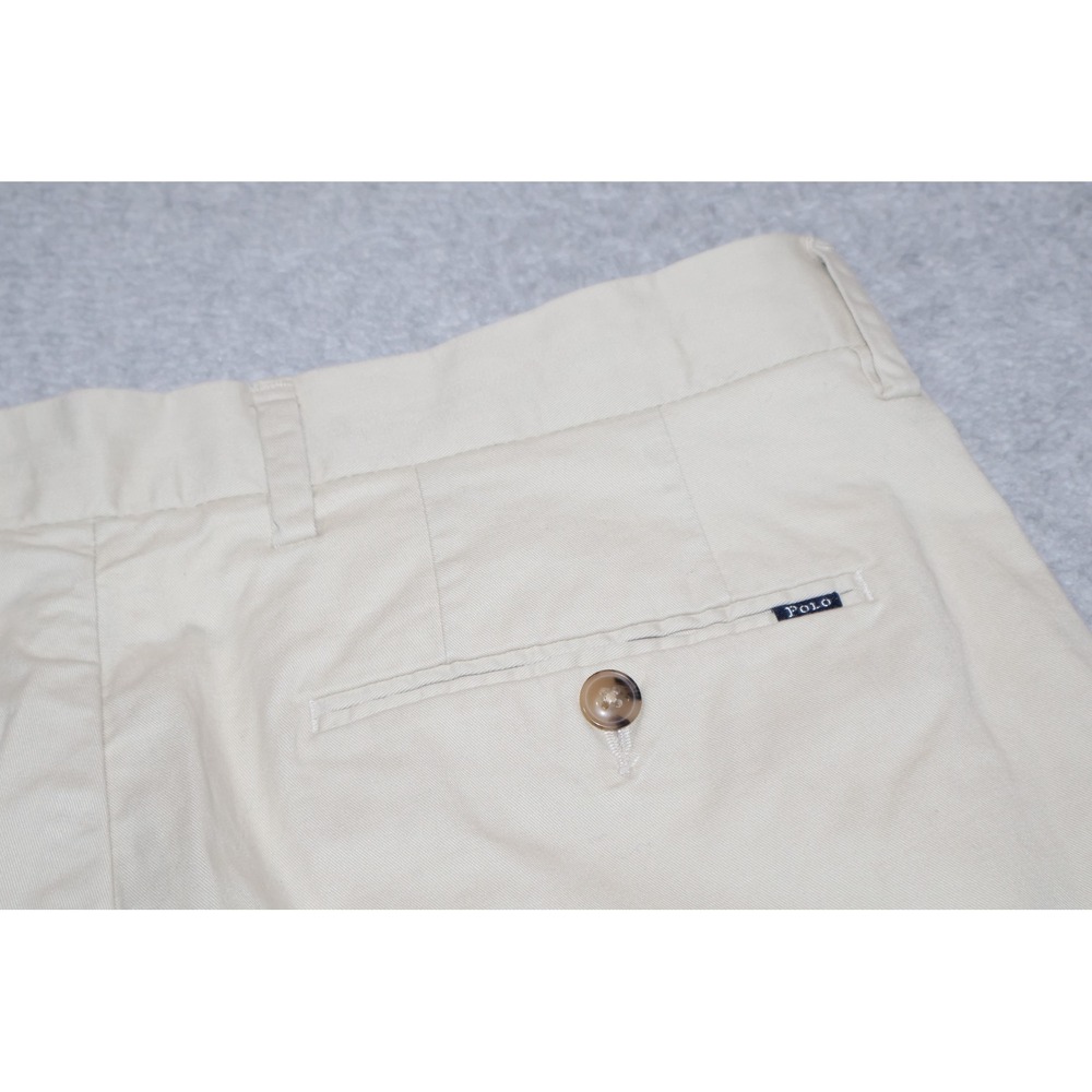 Polo Ralph Lauren Shorts Mens 33 Tan Stretch Classic Flat Chino Cotton 9" Inseam